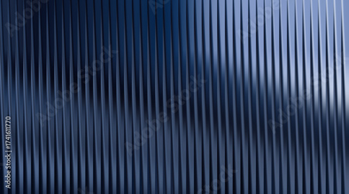 Abstract blue ribbed background with soft light reflections
