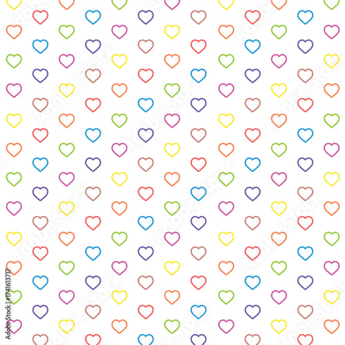 Colorful Heart Pattern Background with Filled Mini Hearts for Love, Valentine, Cute Design