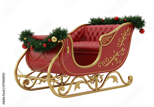 Decorative sleigh holiday season festive ornament