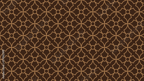 Classic Islamic mosaic design in a rich, dark sepia color palette.

