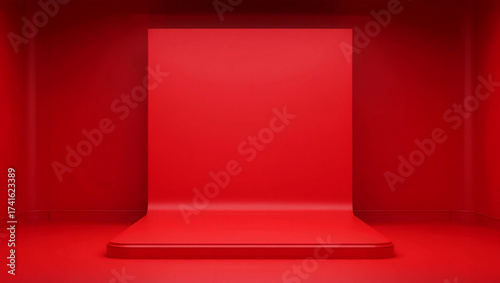 Studio backdrop cyclorama seamless curved red image