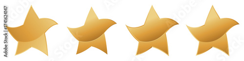 Gold Star Icon, Review Star, Shiny Golden Star icon set