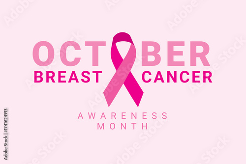 Vector of October Breast Cancer Awareness Month for social media, cover, backgrounds, banners, posters