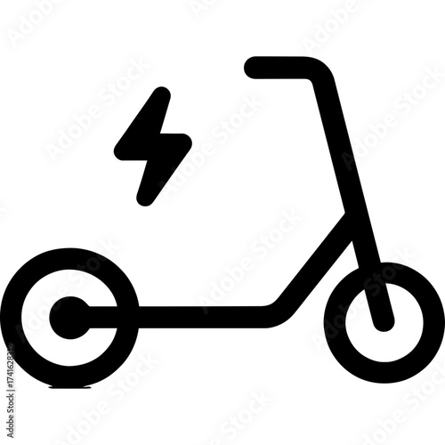 Minimalistic electric scooter icon design