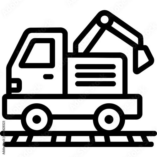 Minimalistic rail maintenance vehicle icon