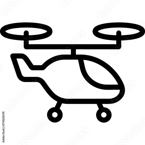 Minimalistic evtol air taxi icon design