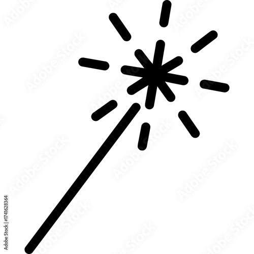Minimalistic sparkler icon with clean lines