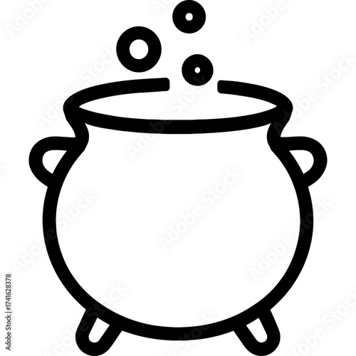Minimalistic cauldron icon on white background
