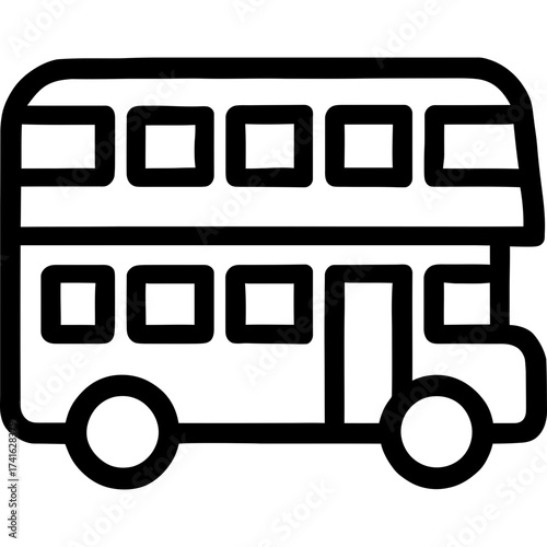 Minimalistic double-decker bus icon