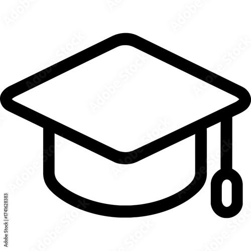 Minimalistic graduation cap icon