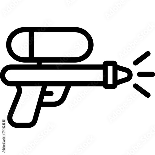 Minimalistic pichkari water gun icon
