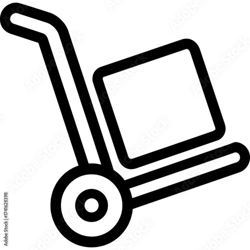 Minimalistic handcart icon with clean lines