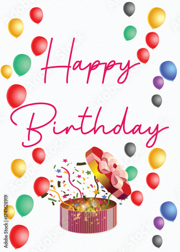 Joyful Happy Birthday Vector EPS Celebration Graphic