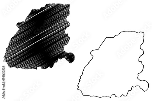 Eastern Region (Administrative divisions of Ghana, Republic of Ghana) map vector illustration, scribble sketch Eastern map