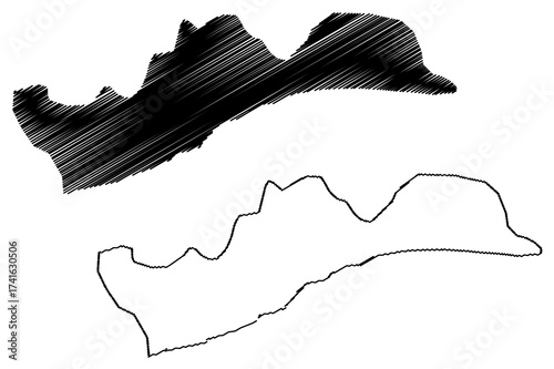 Greater Accra Region (Administrative divisions of Ghana, Republic of Ghana) map vector illustration, scribble sketch Greater Accra map