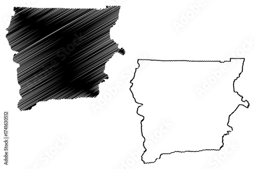 Upper West Region (Administrative divisions of Ghana, Republic of Ghana) map vector illustration, scribble sketch Upper West map
