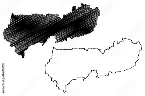 Upper East Region (Administrative divisions of Ghana, Republic of Ghana) map vector illustration, scribble sketch Upper East map