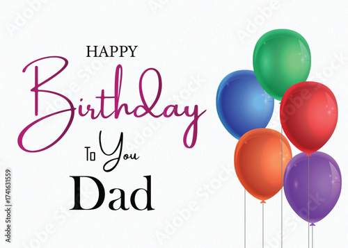 Happy Birthday Dad Vector EPS Greeting Card
