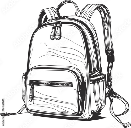 school bag on white background