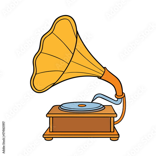 gramophone vinyl ready vector illustration
