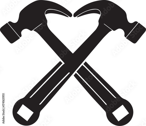vector illustration of a hammer and wrench