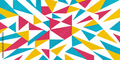 Seamless vector geometric pattern illustration for colorful abstract triangle mosaic wallpaper