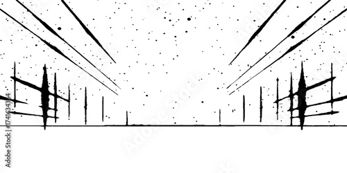 Abstract architectural vector background illustration: technical blueprint design, sketch of a building plan or house construction project