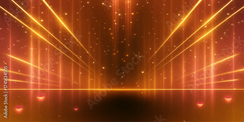 Abstract glowing stage lights for a Christmas party or disco night concert celebration background design