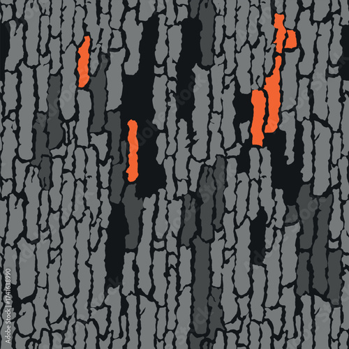 Vector seamless camo tree bark tiger army fatigue pattern design
