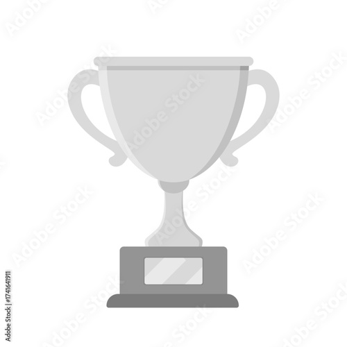 Silver trophy cup vector icon. Award medal for tournament competition. Winner emblem. Vector EPS 10