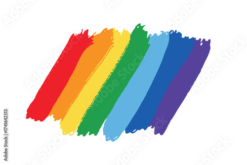 flag pride rainbow lgbt lesbian doodle brush icon. lgbt concept.