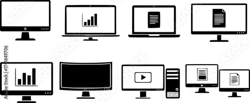 Set of monitor vector icon