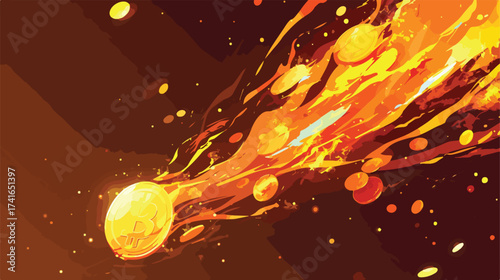 A fiery comet hurtling through space