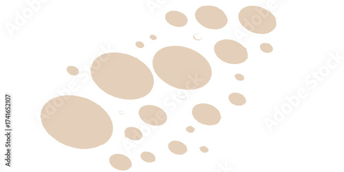A seamless vector pattern illustration of cat paw prints and chocolate candy on white with brown dots for a sweet design