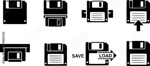 floppy disks glyph flat vector icon