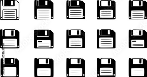 floppy disks glyph flat vector icon