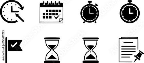 deadline icon flat vector