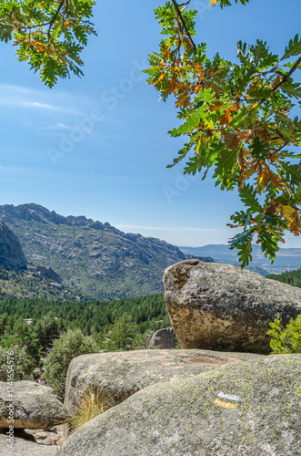 Landscape in La Pedriza, a large granite batholith in the Guadarrama Mountains, Spain