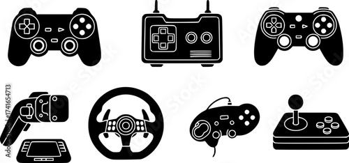Set of joystick vector icon