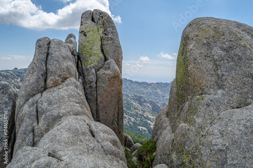 Landscape in La Pedriza, a large granite batholith in the Guadarrama Mountains, Spain