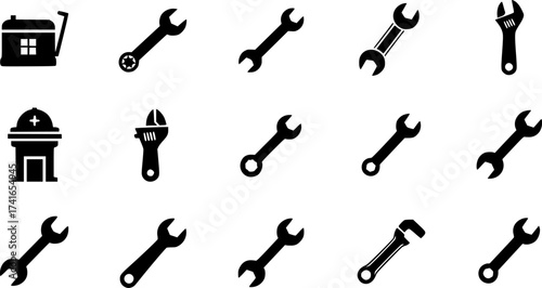 Set of wrench vector icon