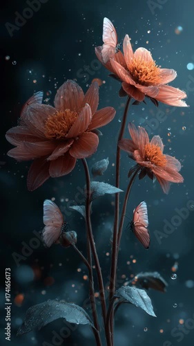 Magical Flowers and Butterfly Loops Background – Enchanted Nature Animation