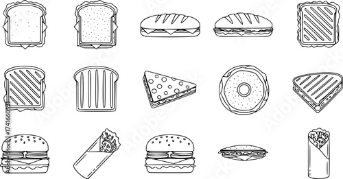 Set of sandwich vector icon