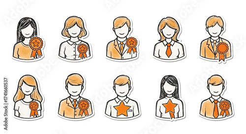 Collection of Awarded People Recognizing Achievements and Successes in Various Professional Settings Illustrating Individual Accomplishments
