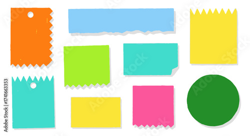A Colorful Collection of Various Shaped Sticky Notes Perfect for Organizing and Reminders