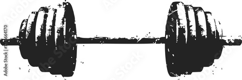 Barbell sketch hand drawn style with heavy weight plates — stock vector