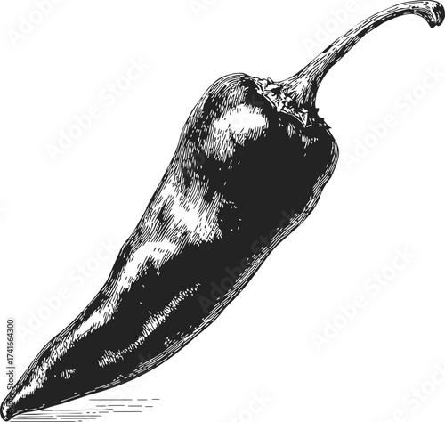 Chili pepper sketch hand drawn vintage style isolated on white — stock vector