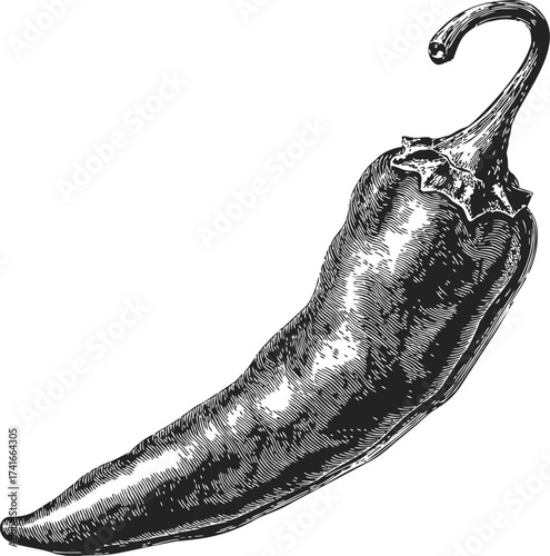 Chili pepper sketch hand drawn style isolated on white background — stock vector