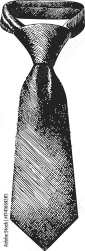 Necktie sketch hand drawn vector, detailed formal accessory illustration — stock vector