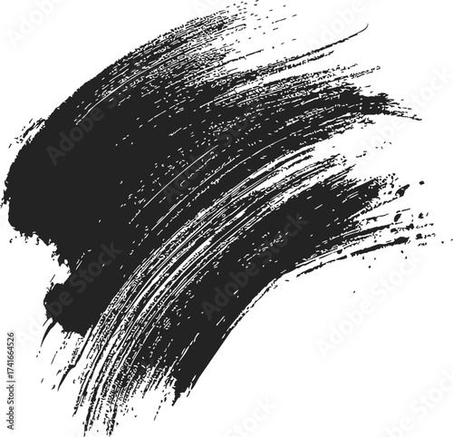 Black brush stroke sketch, hand drawn grunge paint texture on white background — stock vector